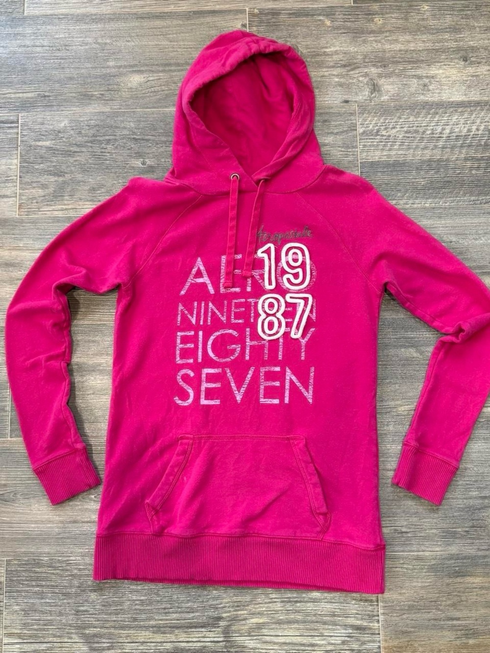 Y2K Aeropostale Hot Pink Graphic Hooded Sweatshirt